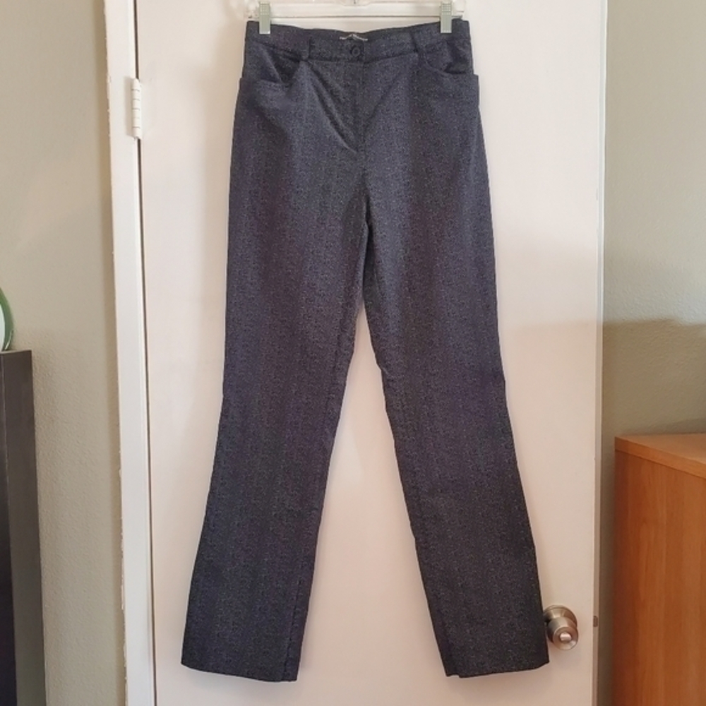 First in Fashion Dark Grey Textured Dress Pants